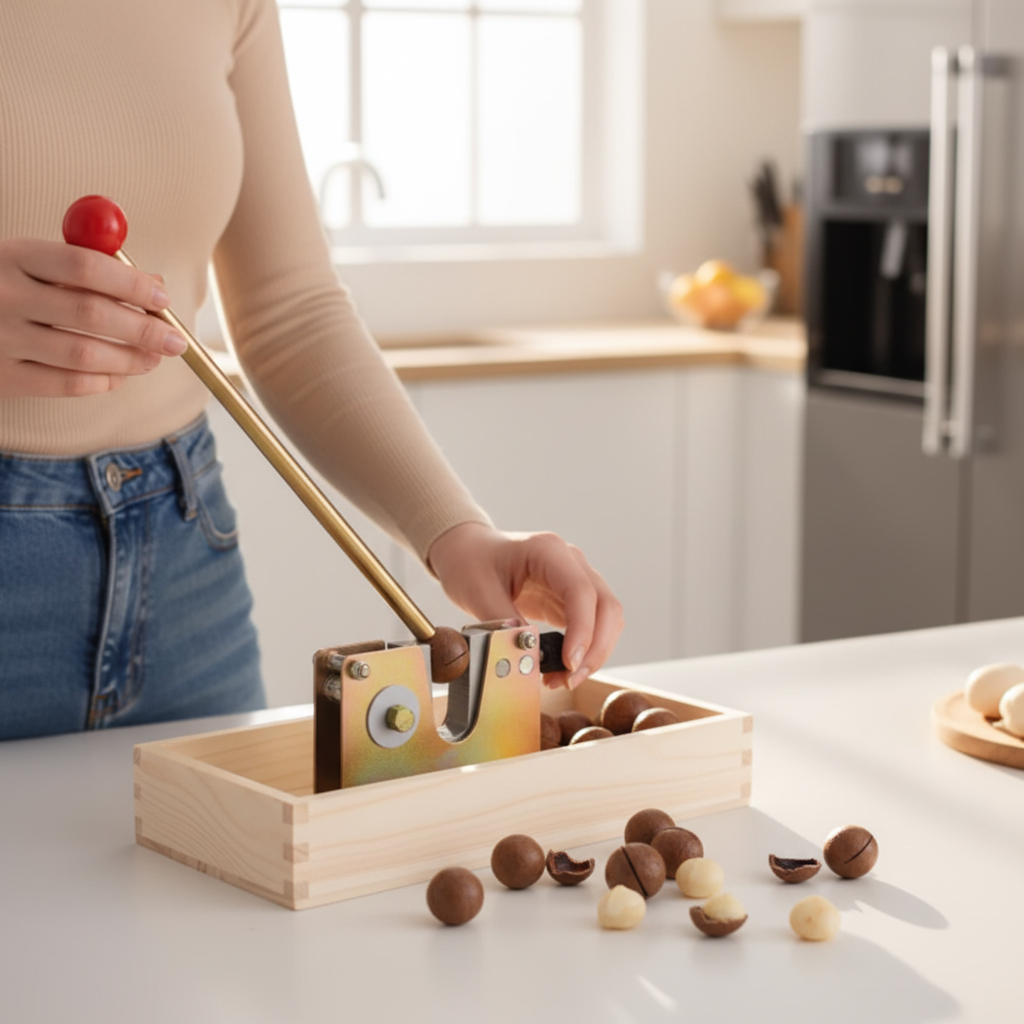 casse noix en bois robuste noisette