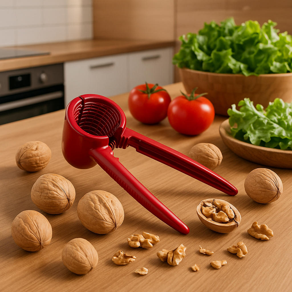 casse noix poignee ergonomique red