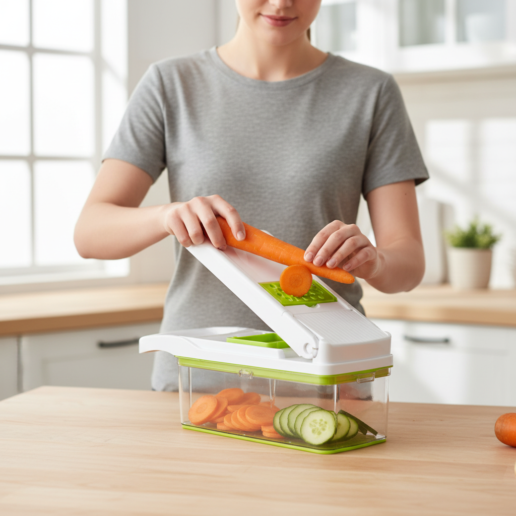 Coupe-légumes en action