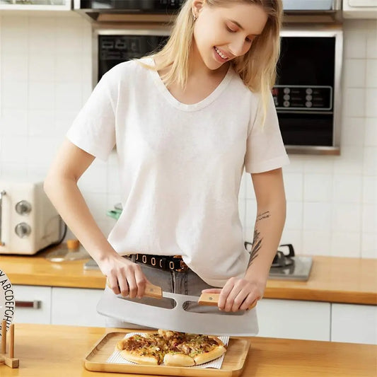 coupe pizza lame tranchante design inox