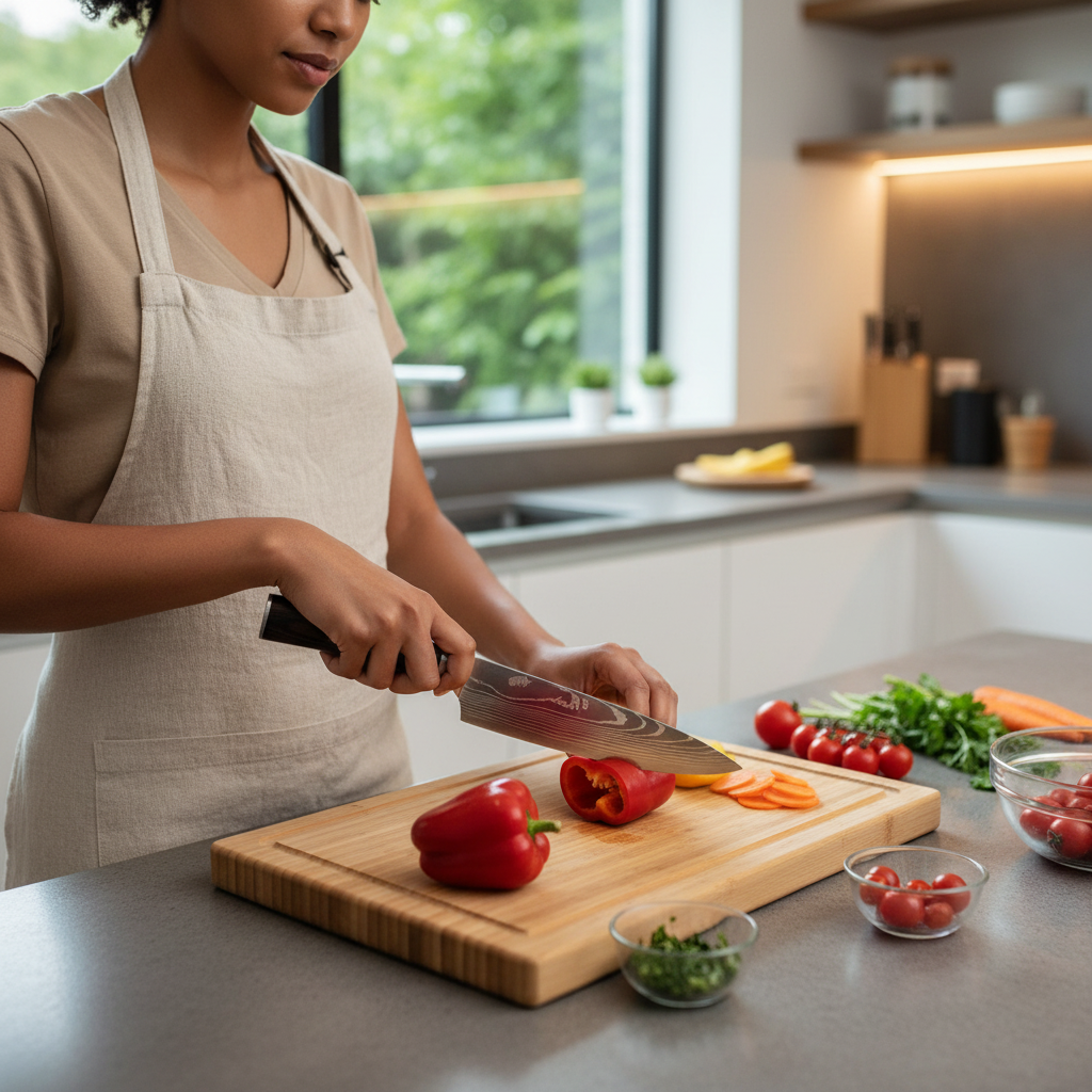 couteau japonais haut de gamme motif damas precision kage