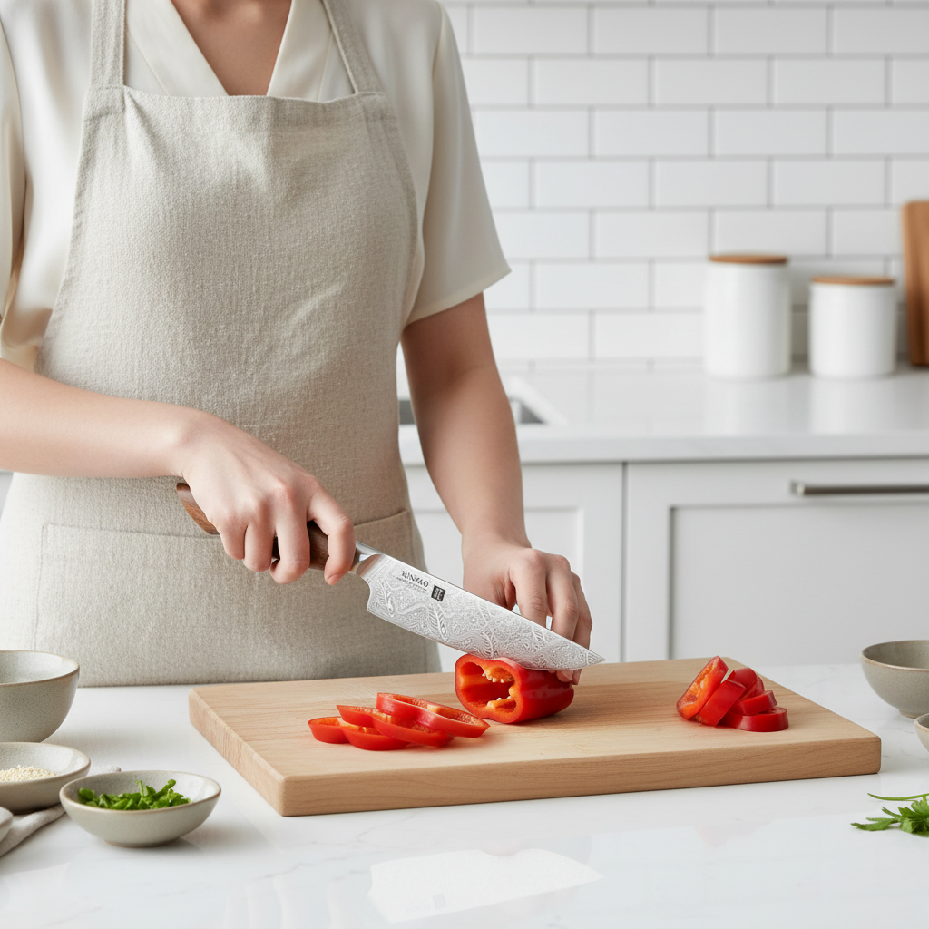 couteau santoku sans effort damas 110 couhes