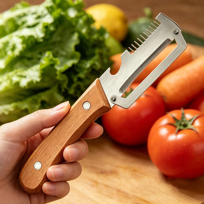 éplucheur à légumes compact 3 en 1 inox ergonomique