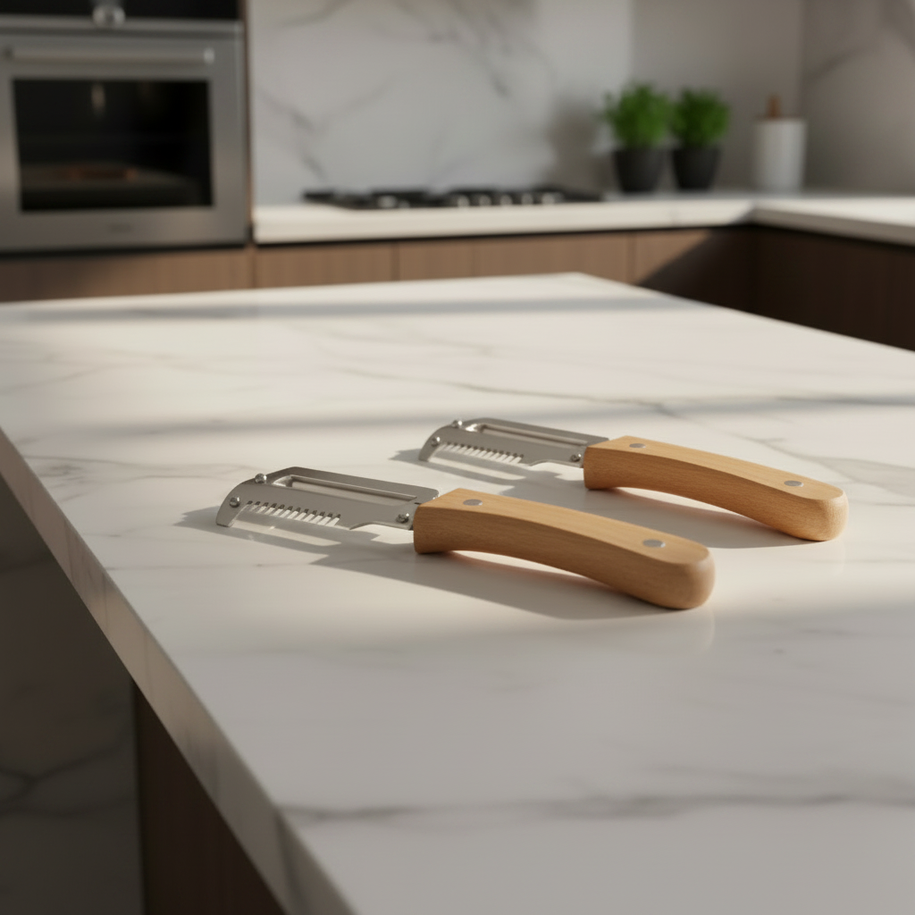 éplucheur à légumes tranchant 3 en 1 inox ergonomique