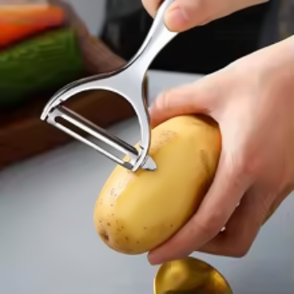 éplucheur pomme de terre design épuré lot 2 inox ergonomique