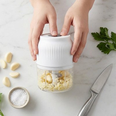 Mini hachoir electrique blanc ultra puissant