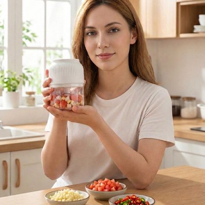 Mini hachoir electrique bol transparent ultra puissant