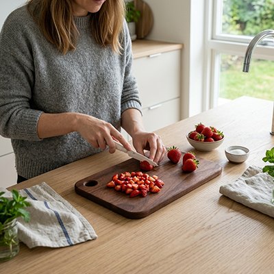 Planche à découper bois noyer naturelle artisanale