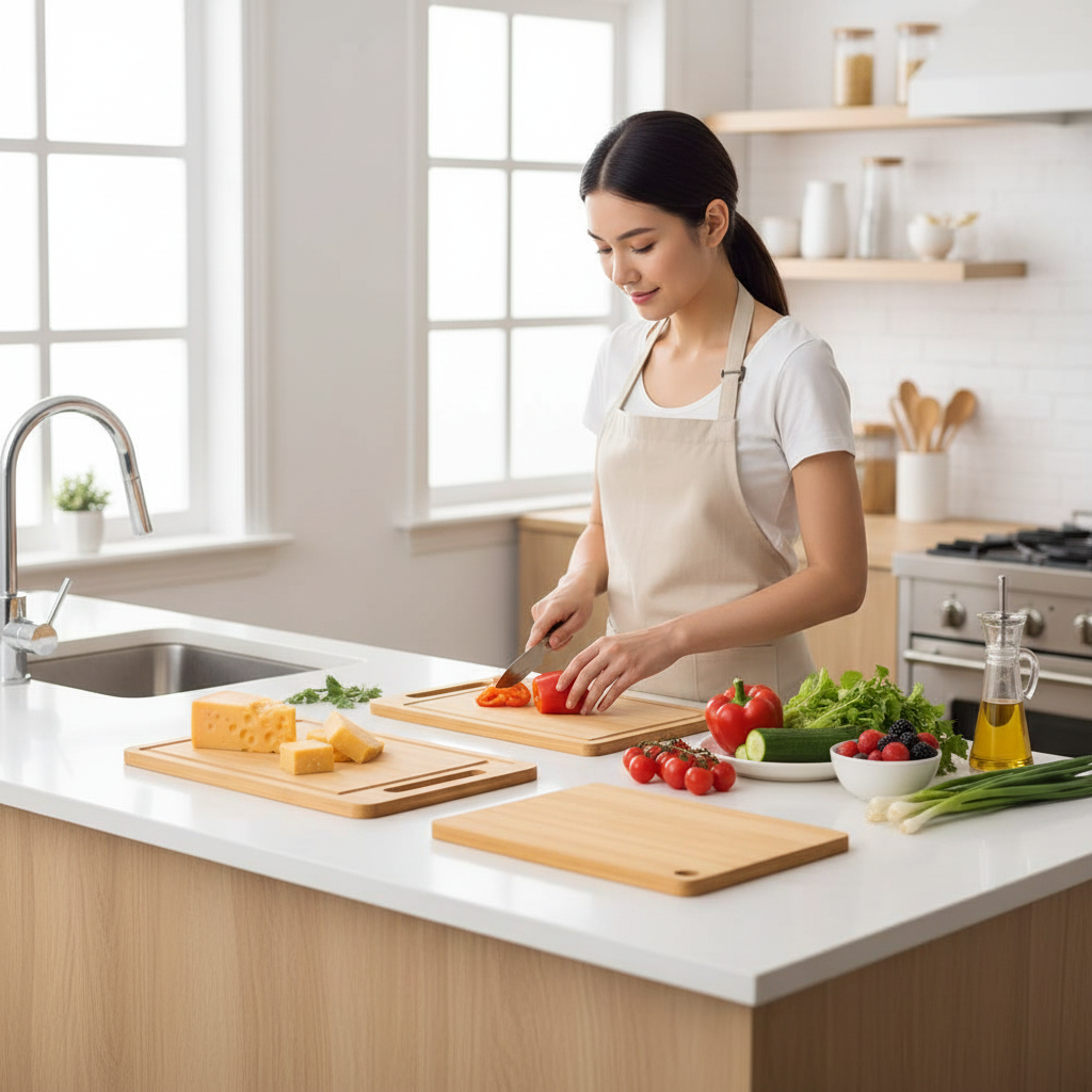 planche en bois a decouper bambous eco robuste