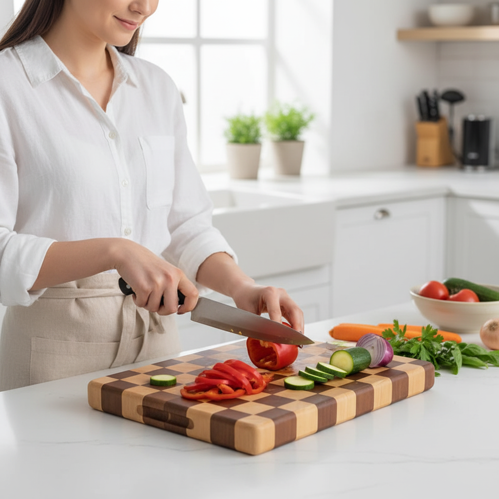 planche en bois a decouper chene artisanal robuste