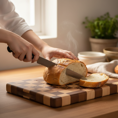 planche en bois a decouper elegante artisanal robuste