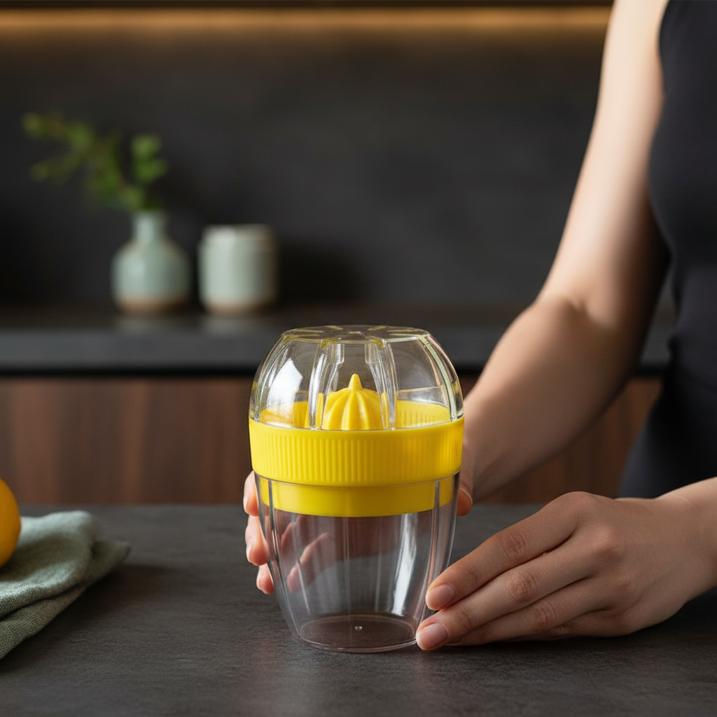 Presse citron jaune avec couvercle - extrapress