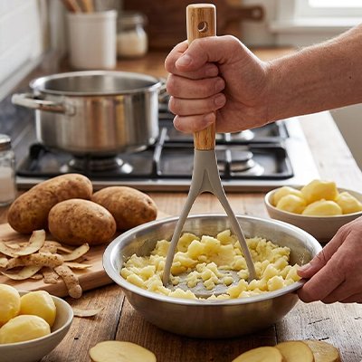 Presse-purée bois silicone mashy