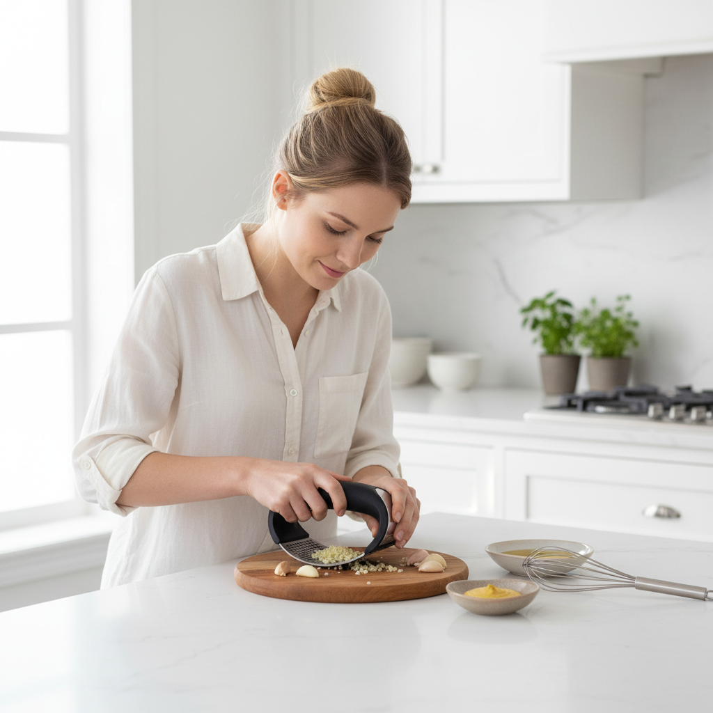 pressoir à ail design élégant ergonomique sans épluchage