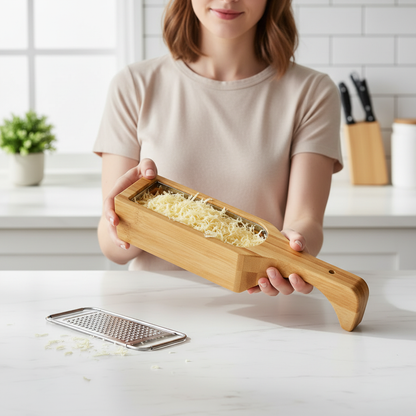 râpe à fromage poignée ergonomique récipient intégré
