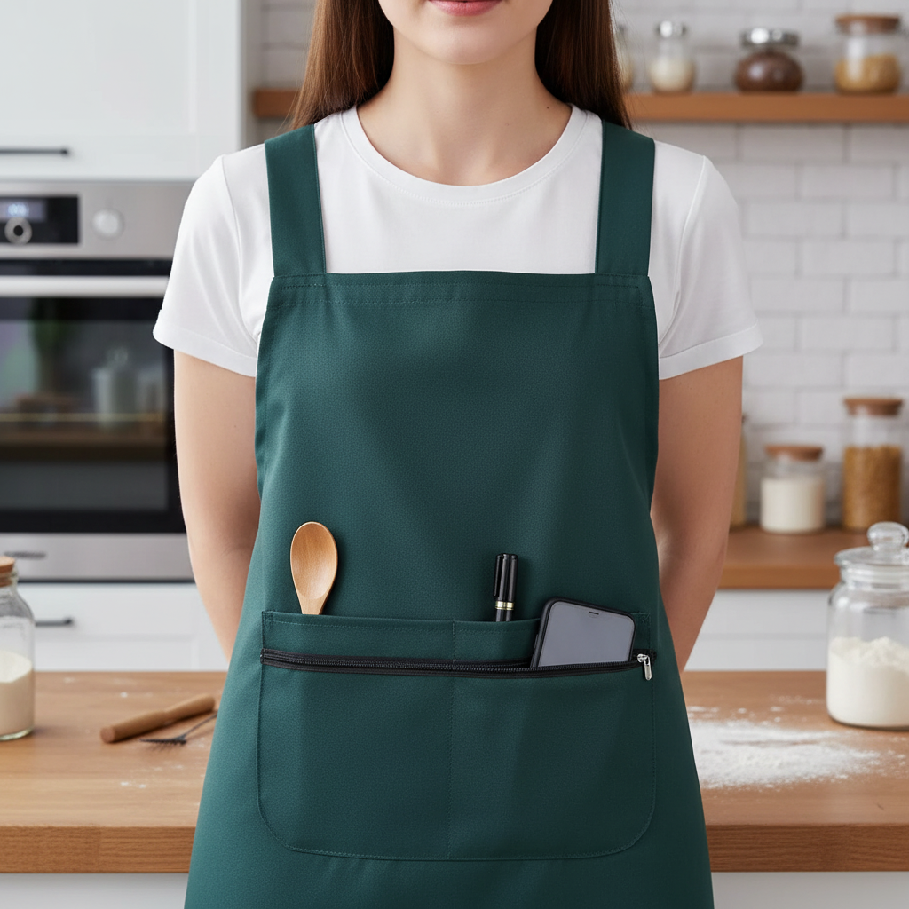 tablier de cuisine femme poche centrale anti tache