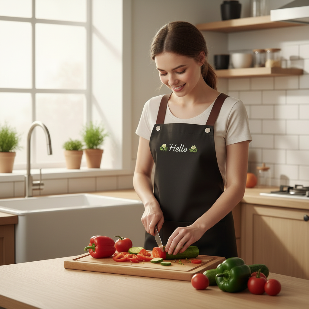 tablier de cuisine noir résistant et stylé